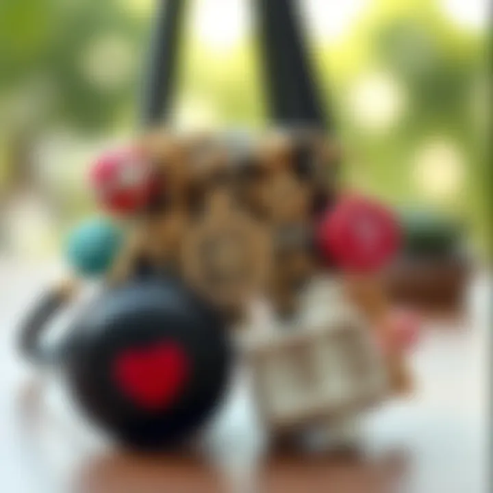 A collection of bookbag charms representing cultural symbols and trends