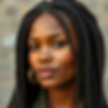 Quality and Craftsmanship in Braid Wigs Close-up of a high-quality braid wig highlighting its texture and craftsmanship.