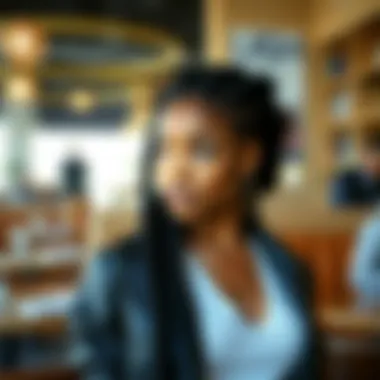 Braid Wig Fashion Statement A stylish individual confidently flaunting a braid wig in a trendy setting.