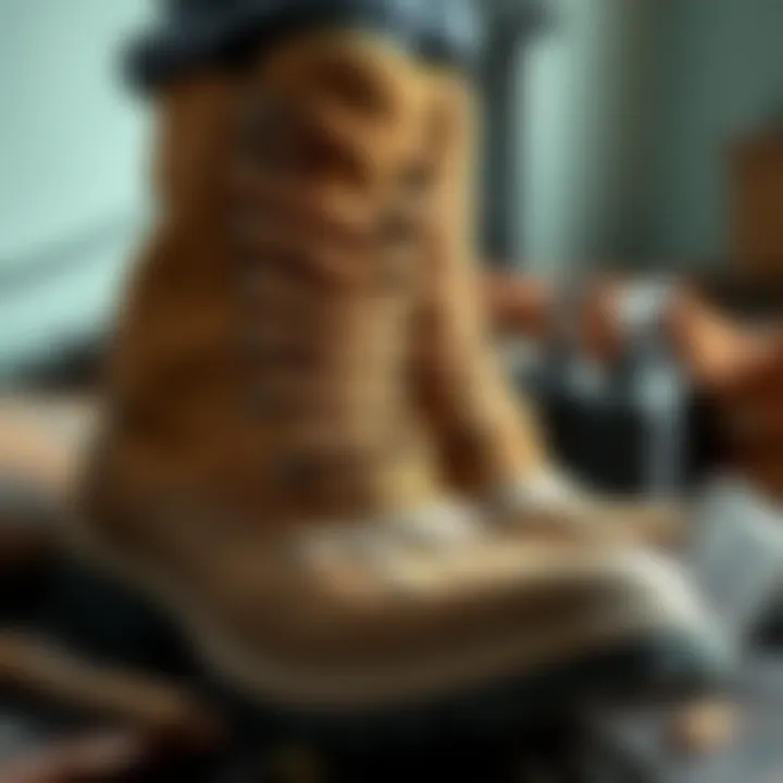 Maintenance tools and products for canvas boot care