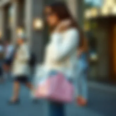 Fashionable Pairings with Clear Glitter Tote Bag Clear glitter tote bag paired with fashionable outfits