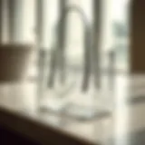 Stylish clear glitter tote bag on a marble surface