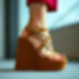 Elegant closed toe wedges with intricate strap design