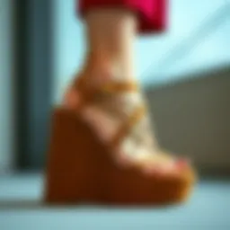 Elegant closed toe wedges with intricate strap design