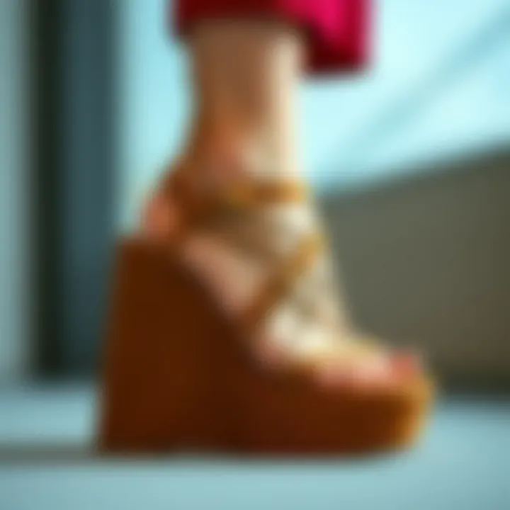 Elegant closed toe wedges with intricate strap design