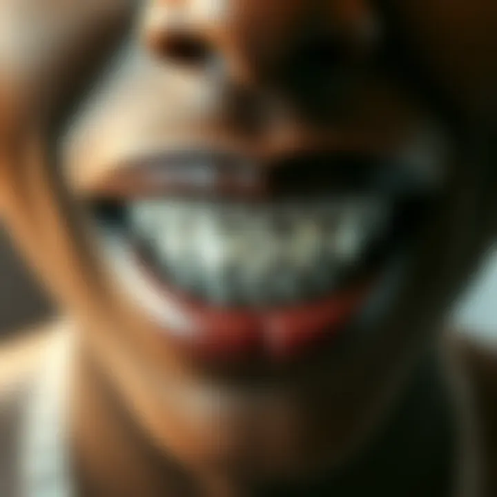 Close-up shot of a sparkling cubic zirconia grillz set