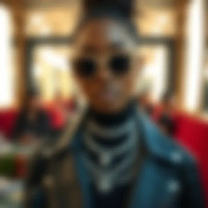 Stylish individual showcasing cubic zirconia grillz in a chic outfit