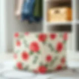 Charming fabric storage bin with floral design