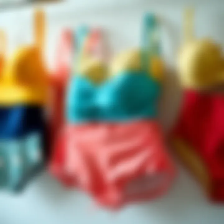 Diverse Selection of High-Waisted Styles A variety of high-waisted swimsuit bottoms in different colors and patterns