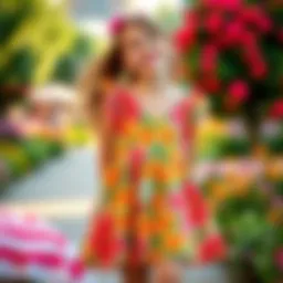 A vibrant floral summer dress for tweens, showcasing bright colors and playful patterns.