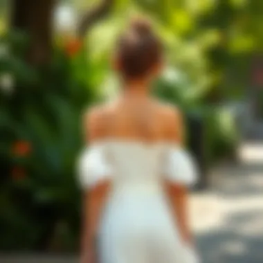 Elegant and Airy: The Off-Shoulder Summer Dress An elegant off-shoulder dress featuring lightweight fabric, ideal for warm weather.