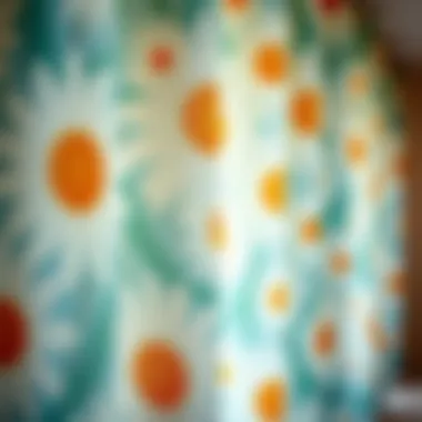 Close-up view of daisy print fabric highlighting design details.