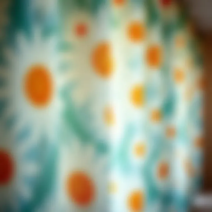 Close-up view of daisy print fabric highlighting design details.