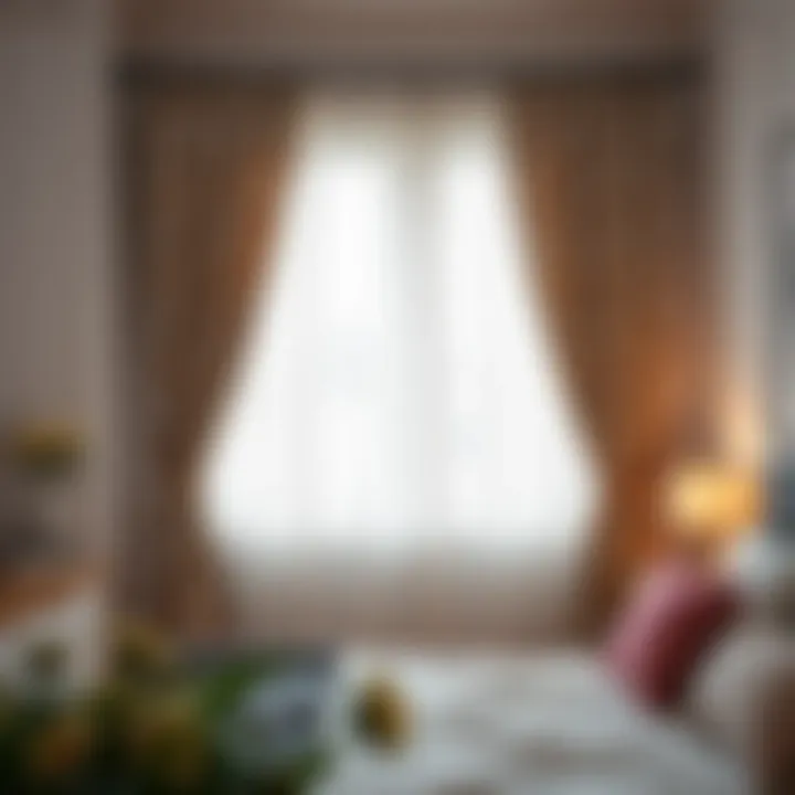 Cozy bedroom featuring daisy print curtains complementing decor.