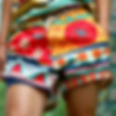 Vibrant patterns on summer shorts