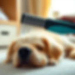 A static electricity pet hair remover in action, attracting pet hair effortlessly.