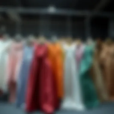 Diversity in Satin Dress Designs A collection of satin dresses in various colors and designs