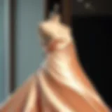 Luxurious satin dress draping elegantly on a mannequin