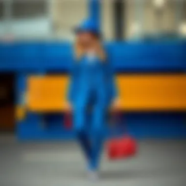 Perfect Accessory Pairing Royal blue pants set paired with complementary accessories