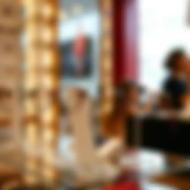 Fashionable eyeglass holders showcased in a display setting