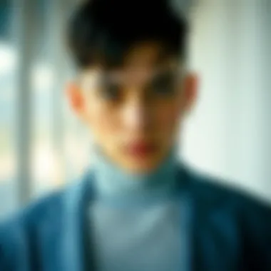 A stylish individual showcasing a fake nose piercing in a modern fashion context