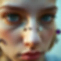 A close-up of various styles of fake nose piercings showcasing diversity in design