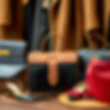 Fashion items made from faux crocodile leather displayed in a stylish arrangement.