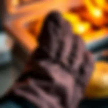 Detailed view of materials used in finger oven mitts emphasizing durability and heat resistance