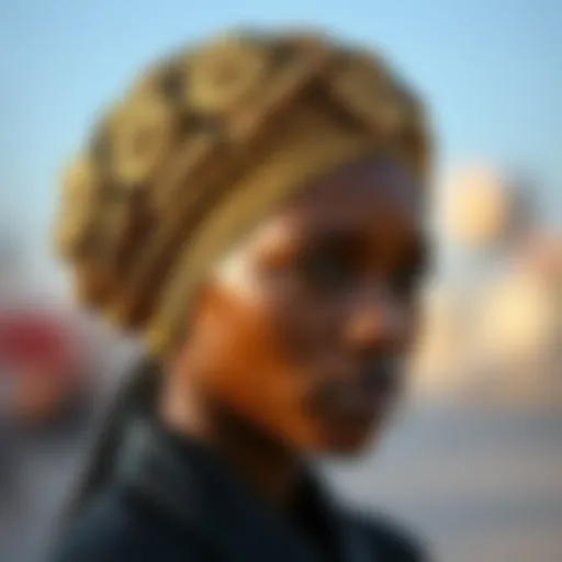 Elegant hair cap designed for braids showcasing intricate patterns