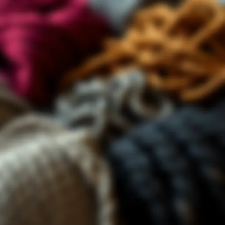Close-up of various materials used in hair caps for braids