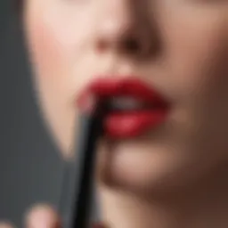 Elegant lipstick brush with a sleek cover