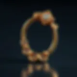 Elegant gold plated navel ring with intricate design