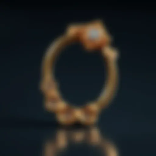 Elegant gold plated navel ring with intricate design