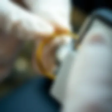 Gold Plating Process on Jewelry Close-up of the gold plating process on jewelry