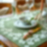 Elegant green floral placemat showcasing intricate designs