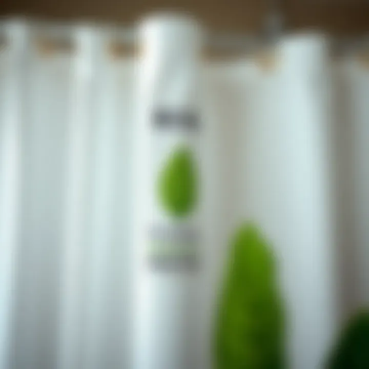 Eco-friendly manufacturing label on shower curtain