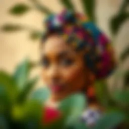 Elegant hair turban showcasing vibrant patterns