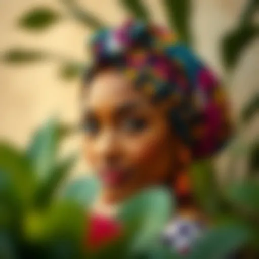 Elegant hair turban showcasing vibrant patterns