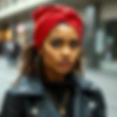 Stylish hair turban worn at a casual outing
