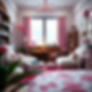 Hello Kitty decor elements in a cozy reading nook