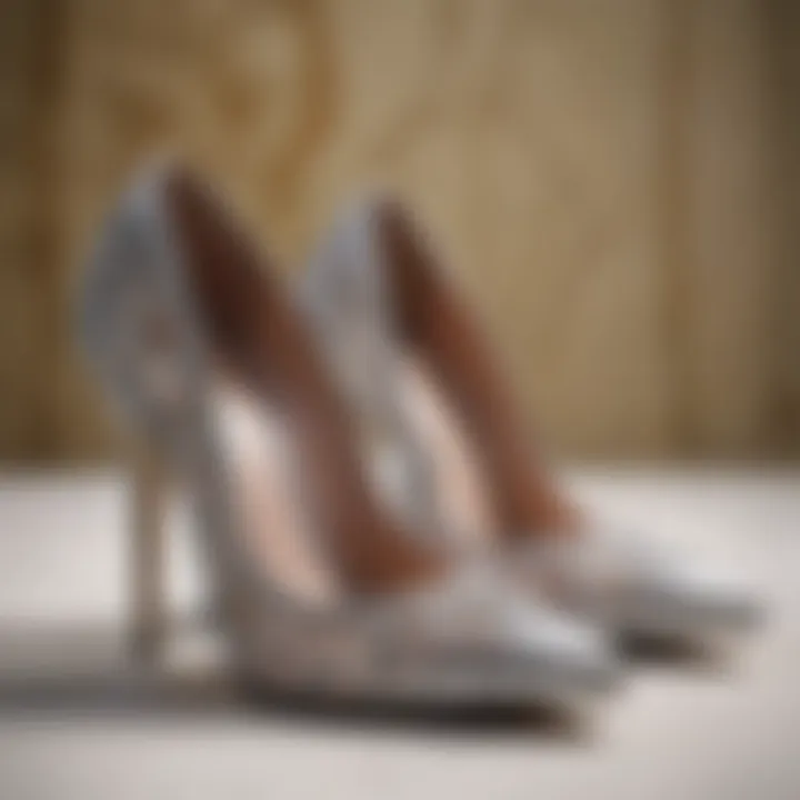 Elegant high heel shoes with intricate design