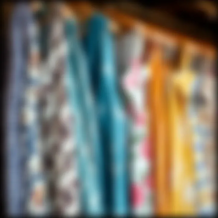 Variety of sun dress patterns and fabrics displayed