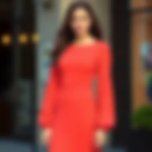 Chic long sleeve dress in vibrant colors