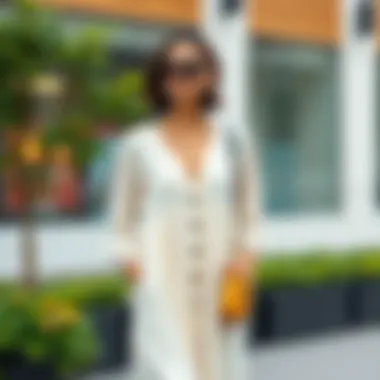 Trendy Long Sleeve Dress with Accessories Trendy long sleeve dress paired with stylish accessories