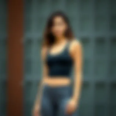 A stylish longline sports bra tank showcasing its sleek design.