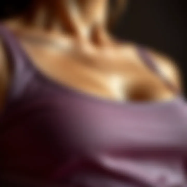 Close-up of the fabric texture used in longline sports bras.