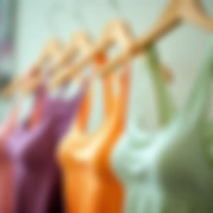 Different color variations of longline sports bra tanks displayed together.