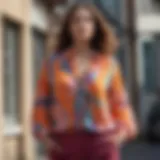 Flowy plus size blouse in vibrant colors