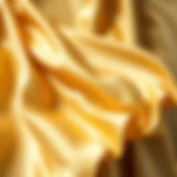 Luxurious silk fabric draped elegantly