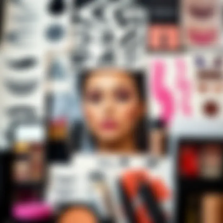 Artistic display of various makeup stencils arranged artistically